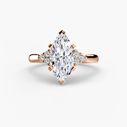 Solitaire Engagement Ring with Cluster Shoulders