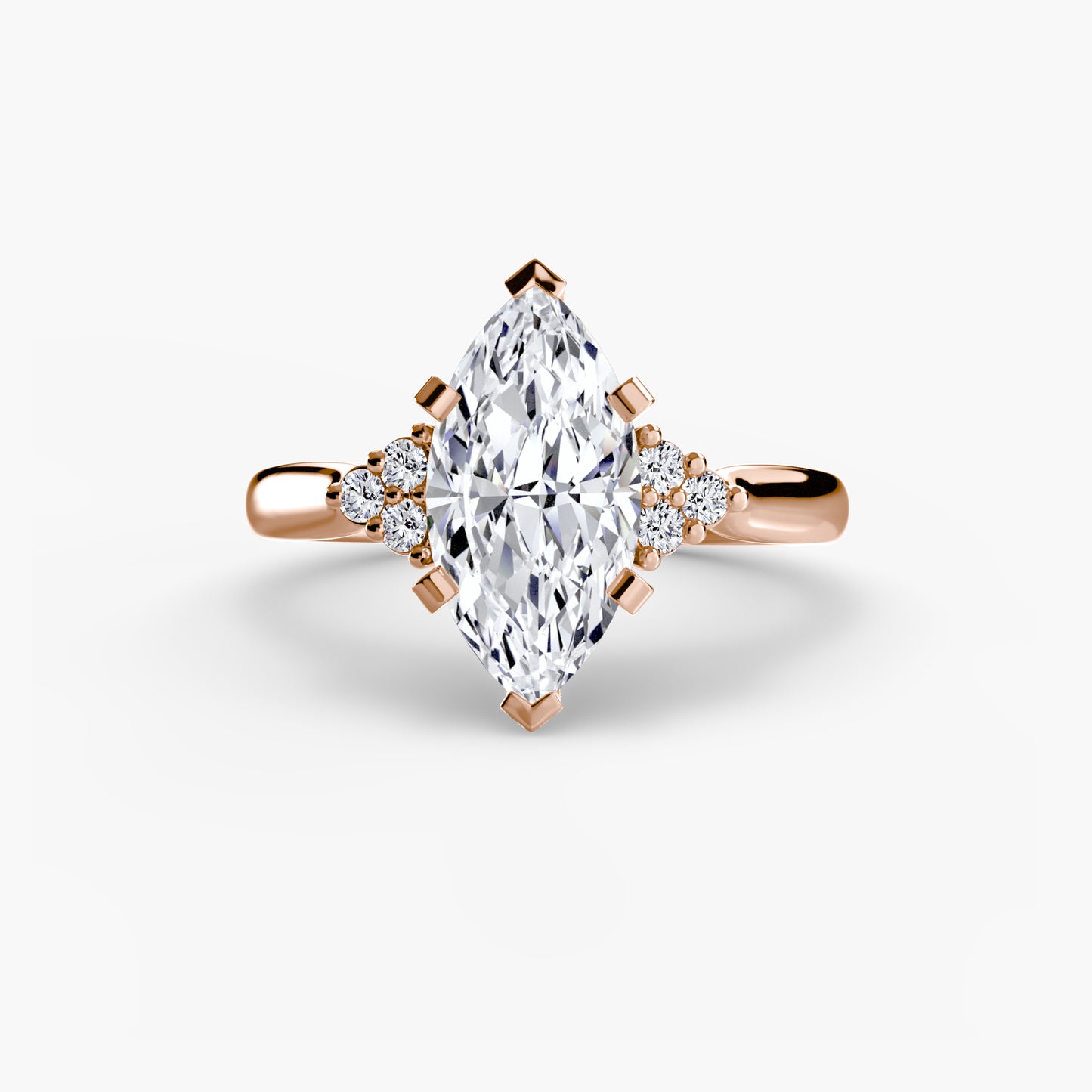 Solitaire Engagement Ring with Cluster Shoulders