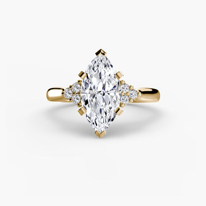 Solitaire Engagement Ring with Cluster Shoulders