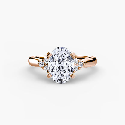 Solitaire Engagement Ring with Cluster Shoulders