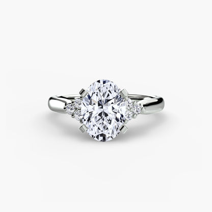 Solitaire Engagement Ring with Cluster Shoulders