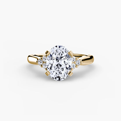 Solitaire Engagement Ring with Cluster Shoulders