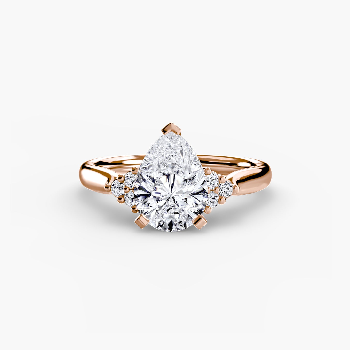 Solitaire Engagement Ring with Cluster Shoulders