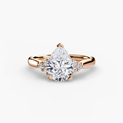 Solitaire Engagement Ring with Cluster Shoulders