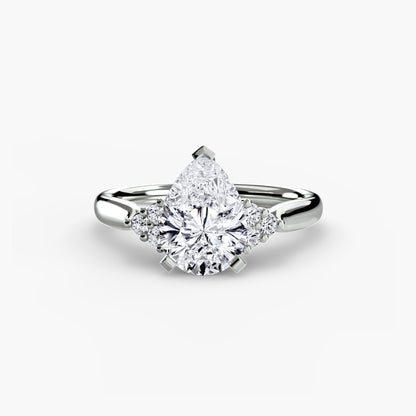 Solitaire Engagement Ring with Cluster Shoulders