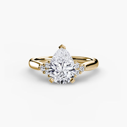 Solitaire Engagement Ring with Cluster Shoulders