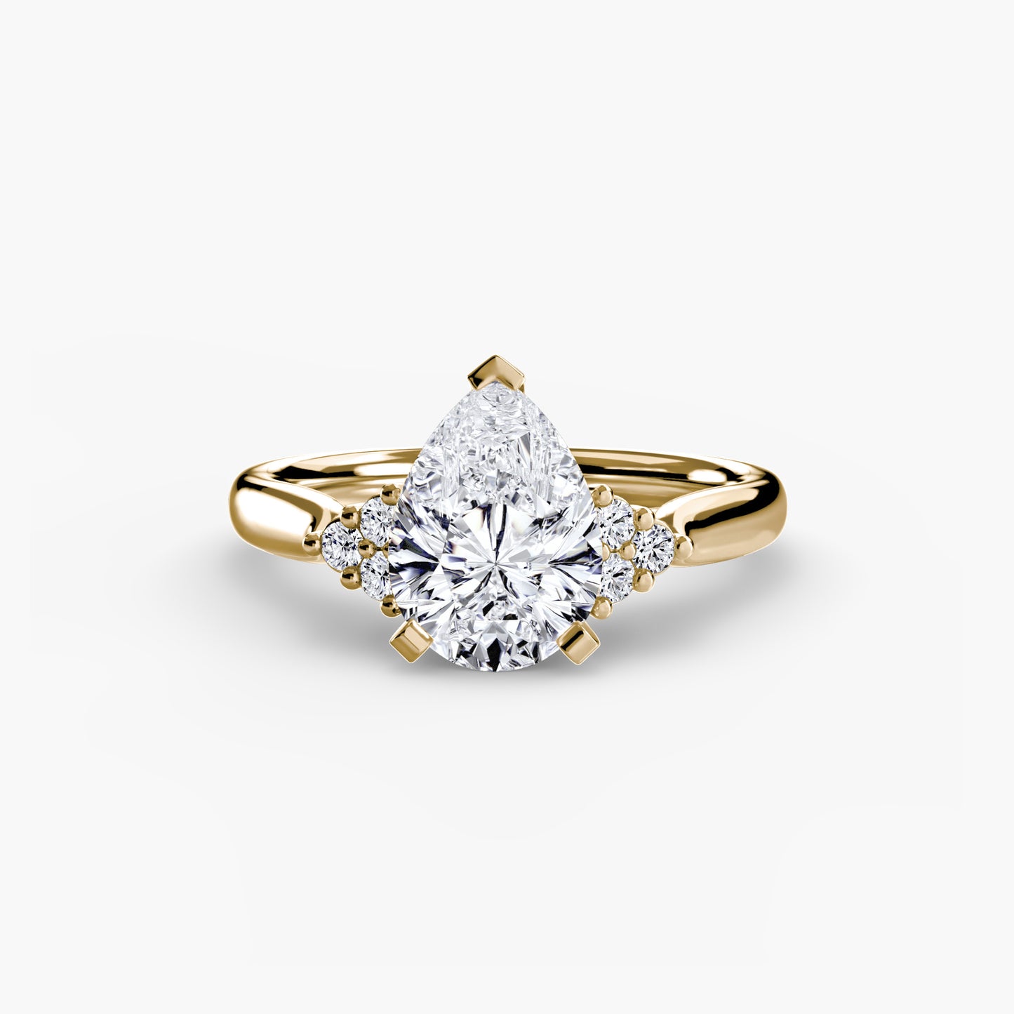 Solitaire Engagement Ring with Cluster Shoulders