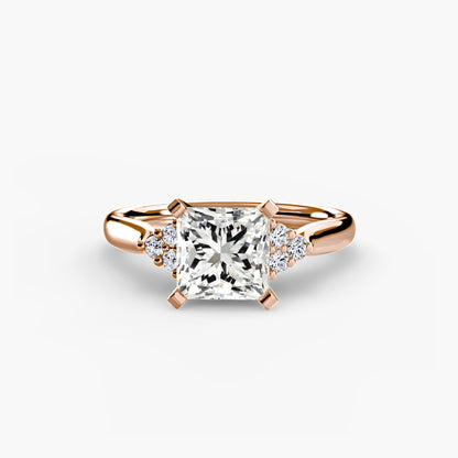 Solitaire Engagement Ring with Cluster Shoulders