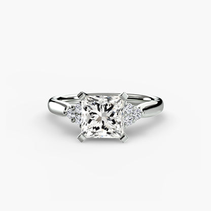 Solitaire Engagement Ring with Cluster Shoulders