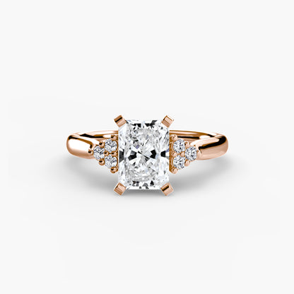 Solitaire Engagement Ring with Cluster Shoulders
