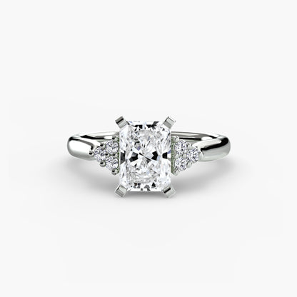 Solitaire Engagement Ring with Cluster Shoulders