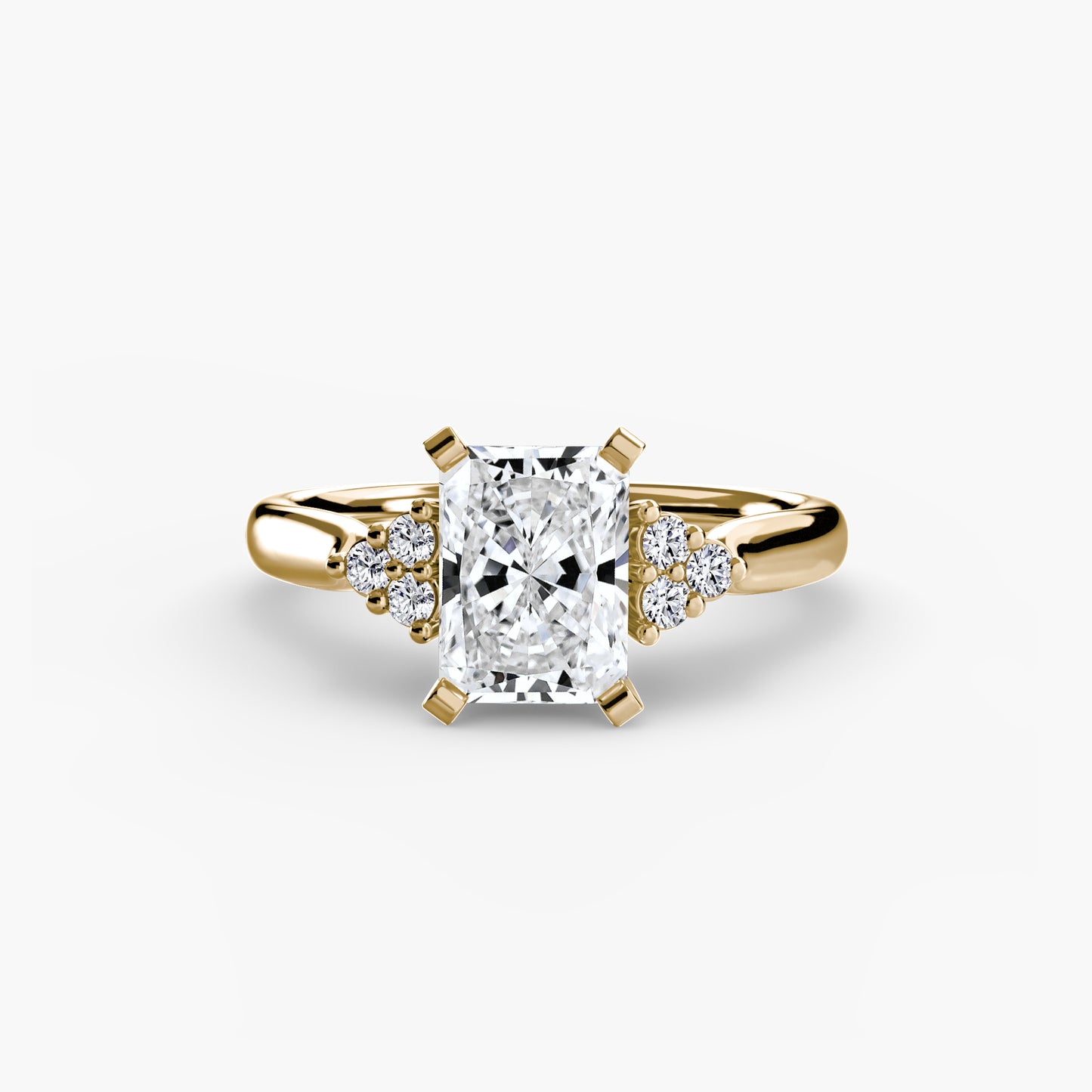 Solitaire Engagement Ring with Cluster Shoulders