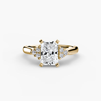 Solitaire Engagement Ring with Cluster Shoulders