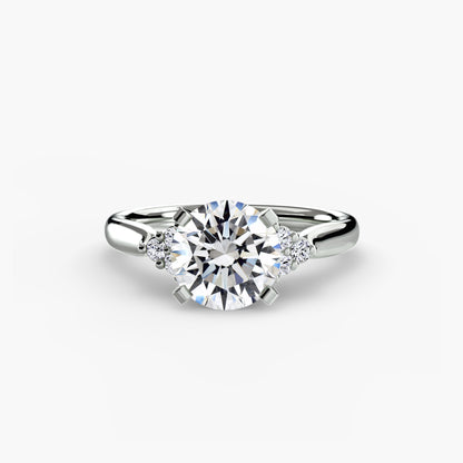 Solitaire Engagement Ring with Cluster Shoulders
