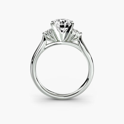 Solitaire Engagement Ring with Cluster Shoulders
