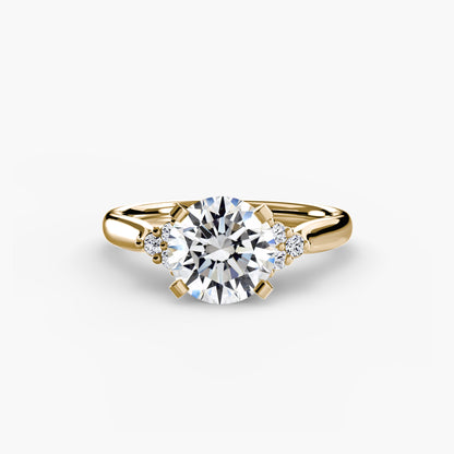 Solitaire Engagement Ring with Cluster Shoulders