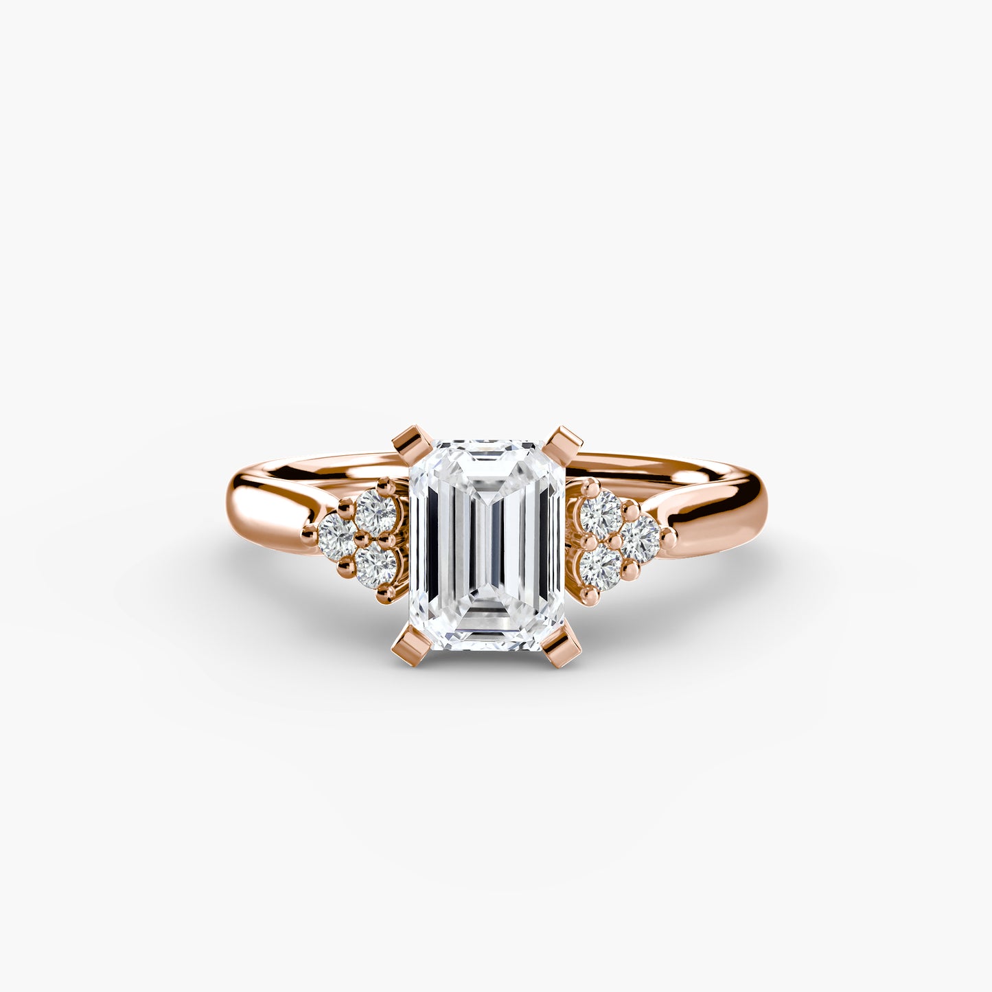 Solitaire Engagement Ring with Cluster Shoulders