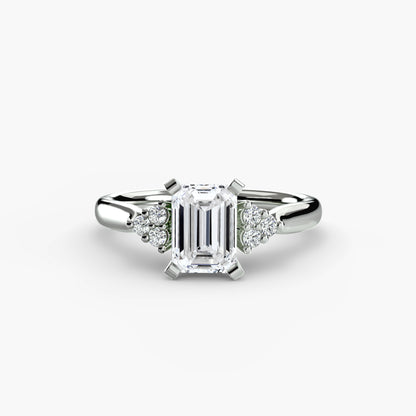Solitaire Engagement Ring with Cluster Shoulders
