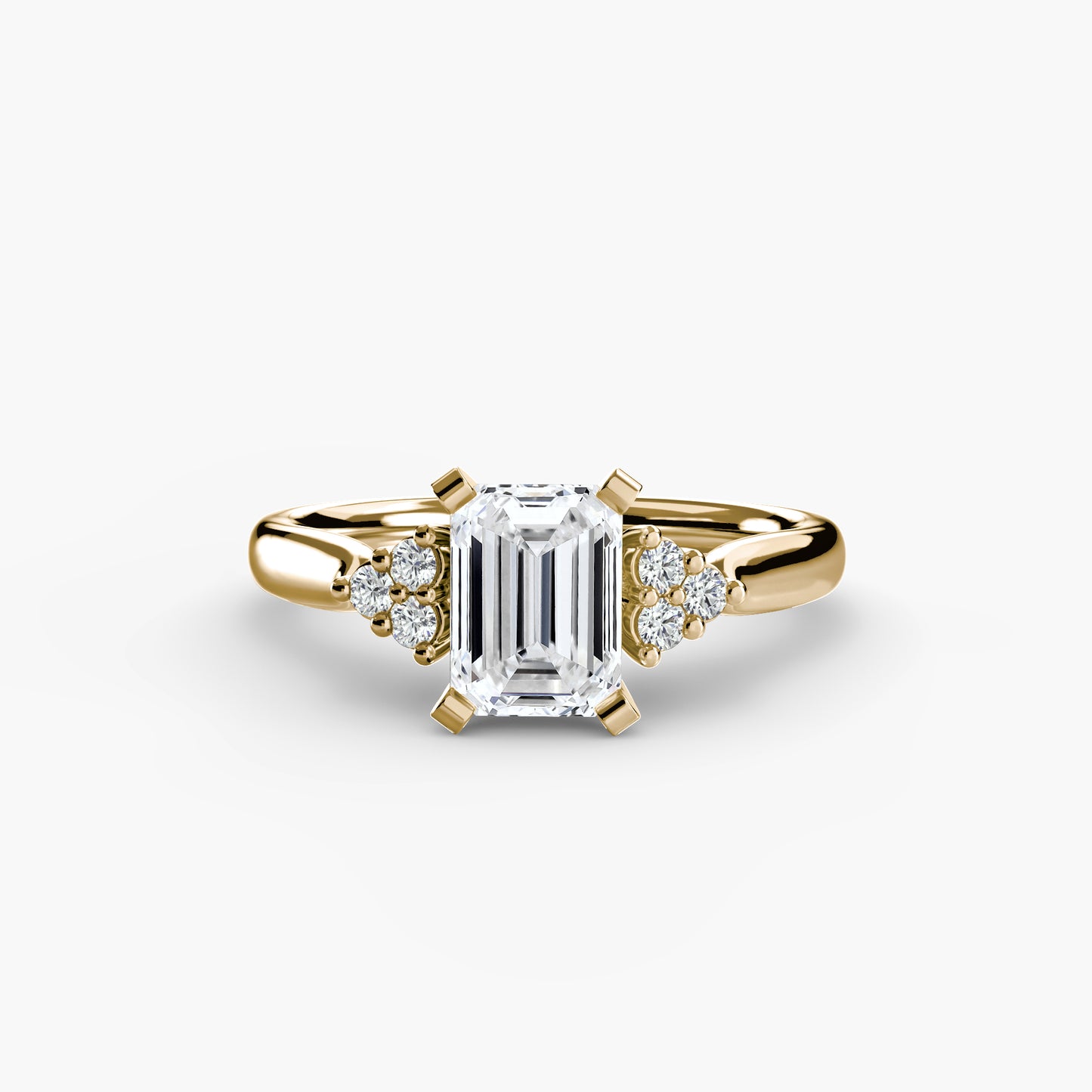 Solitaire Engagement Ring with Cluster Shoulders