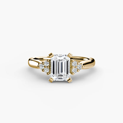 Solitaire Engagement Ring with Cluster Shoulders