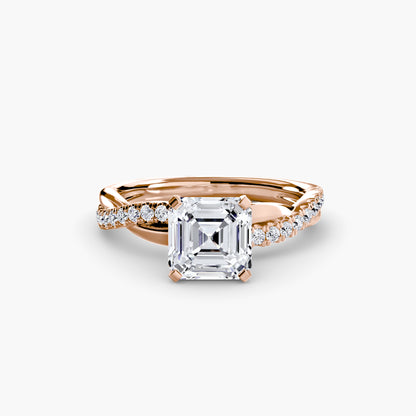 Twisted Pavé Bypass Engagement Ring