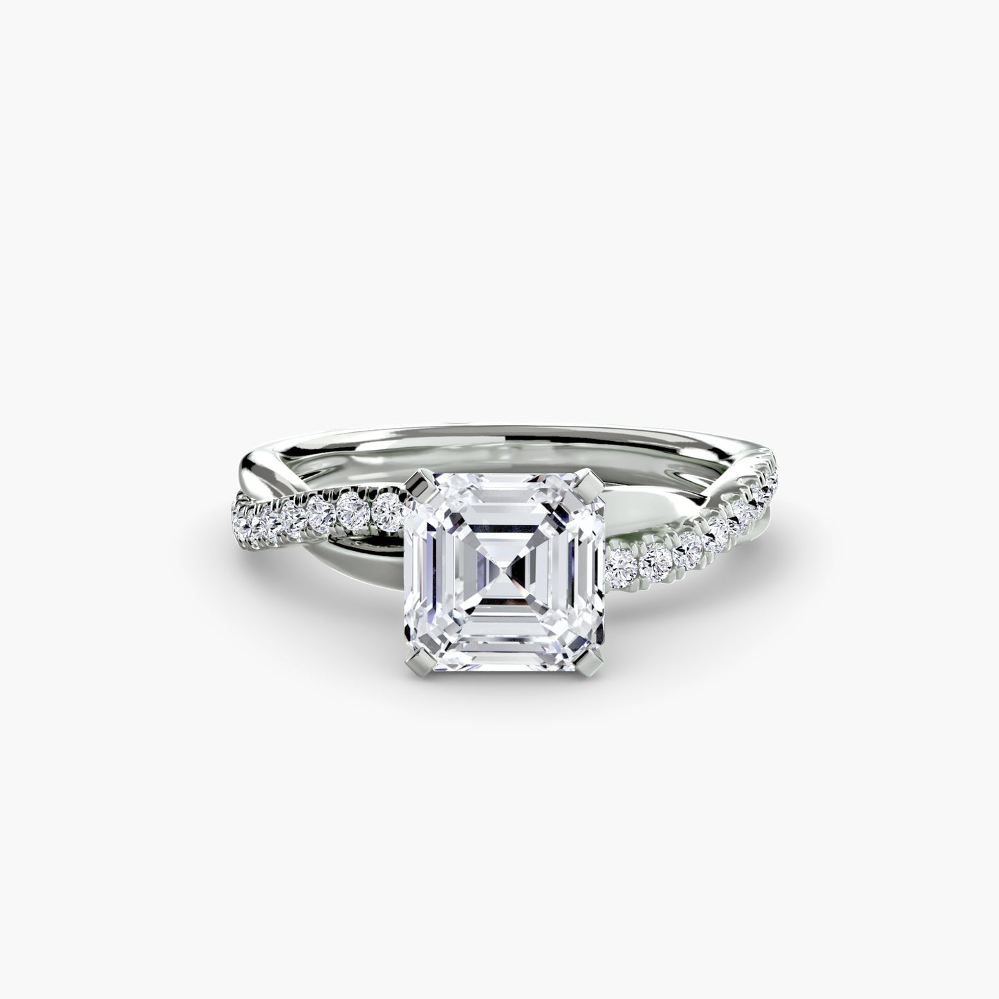 Twisted Pavé Bypass Engagement Ring