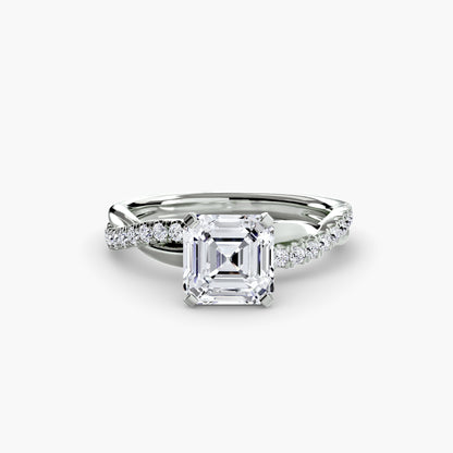 Twisted Pavé Bypass Engagement Ring