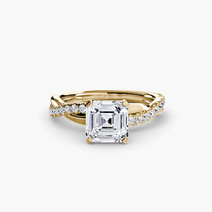 Twisted Pavé Bypass Engagement Ring