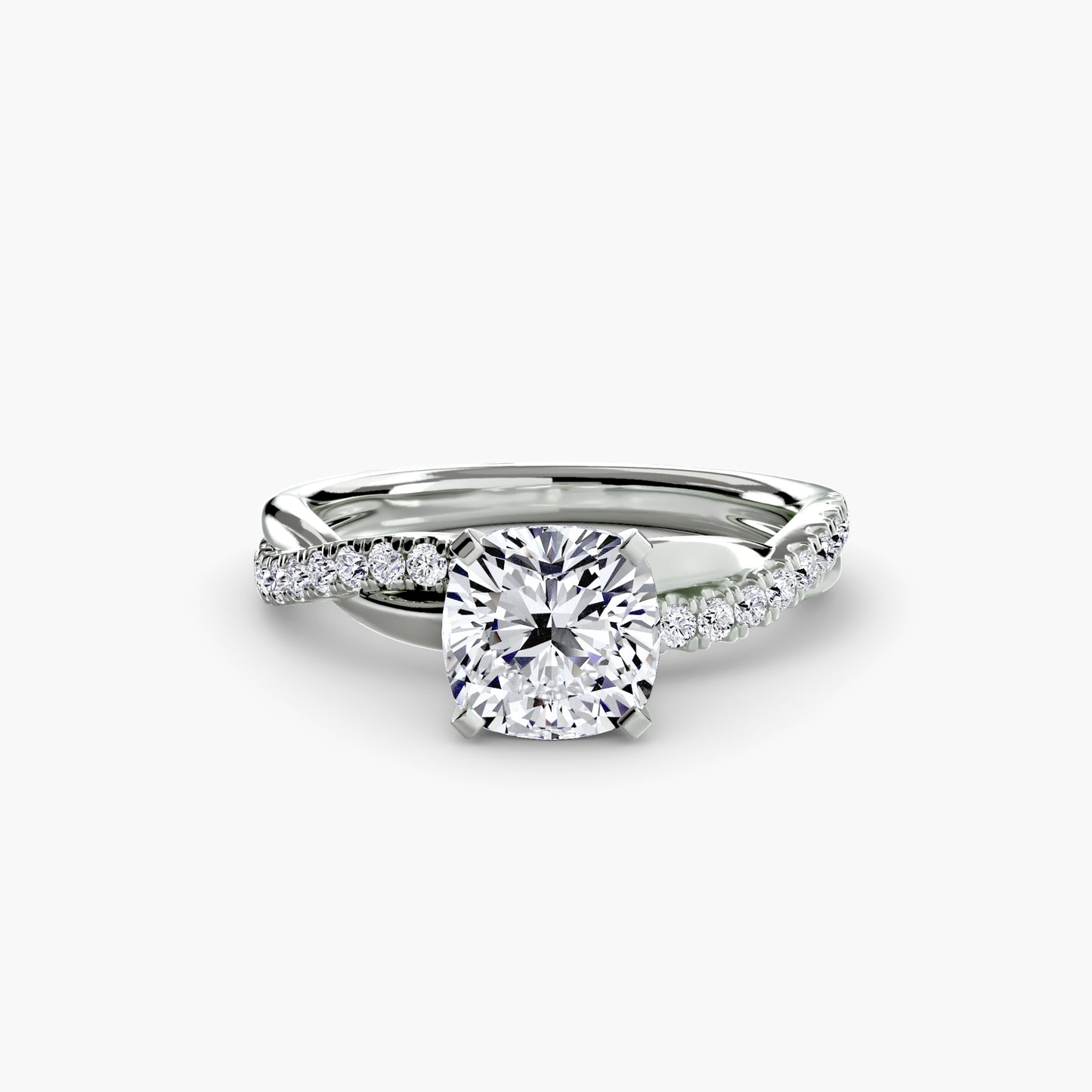 Twisted Pavé Bypass Engagement Ring
