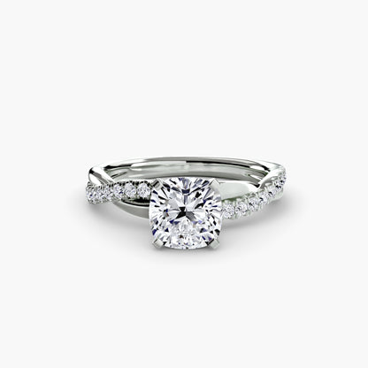Twisted Pavé Bypass Engagement Ring