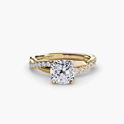 Twisted Pavé Bypass Engagement Ring