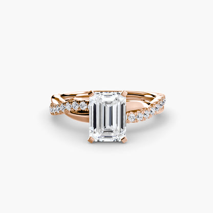 Twisted Pavé Bypass Engagement Ring