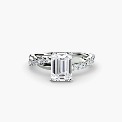 Twisted Pavé Bypass Engagement Ring