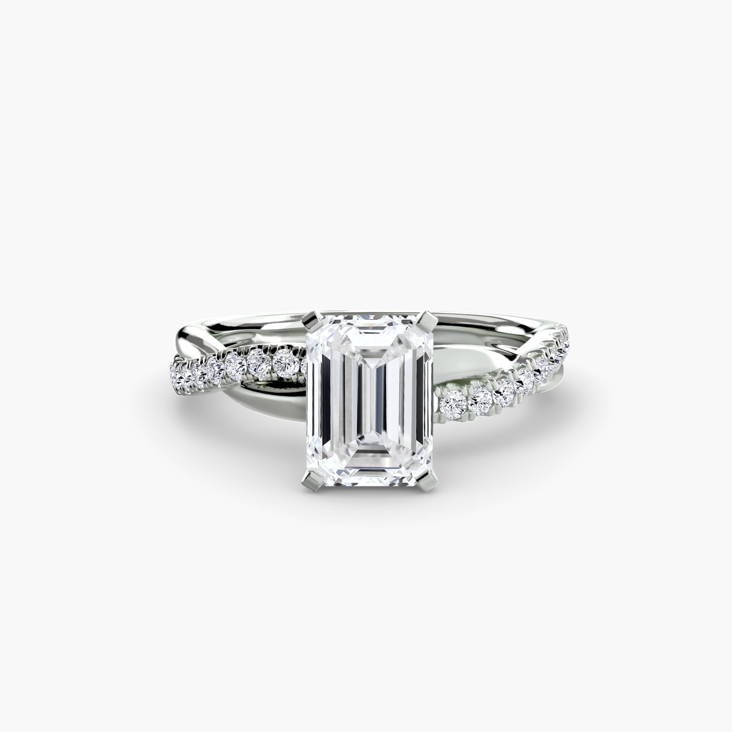 Twisted Pavé Bypass Engagement Ring