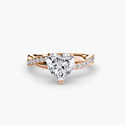 Twisted Pavé Bypass Engagement Ring