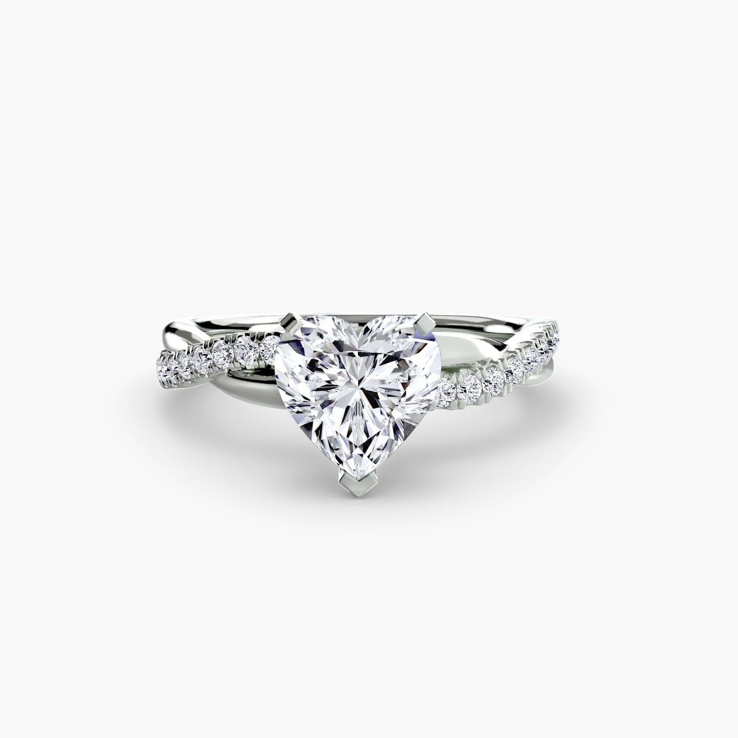 Twisted Pavé Bypass Engagement Ring