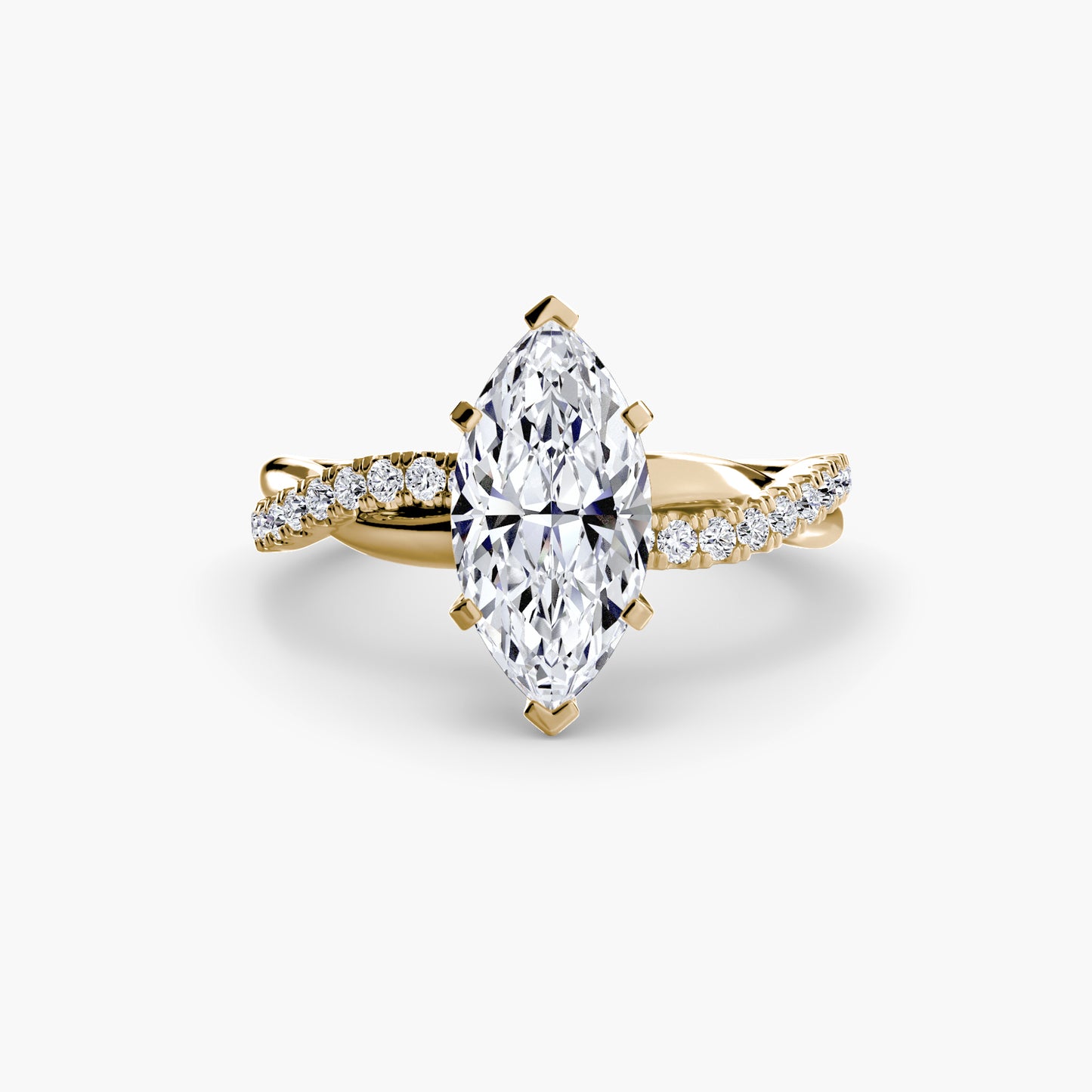 Twisted Pavé Bypass Engagement Ring