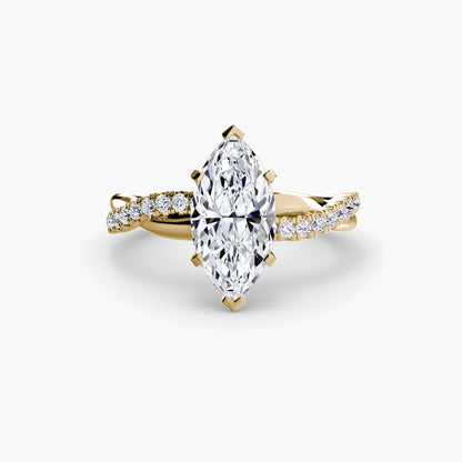 Twisted Pavé Bypass Engagement Ring