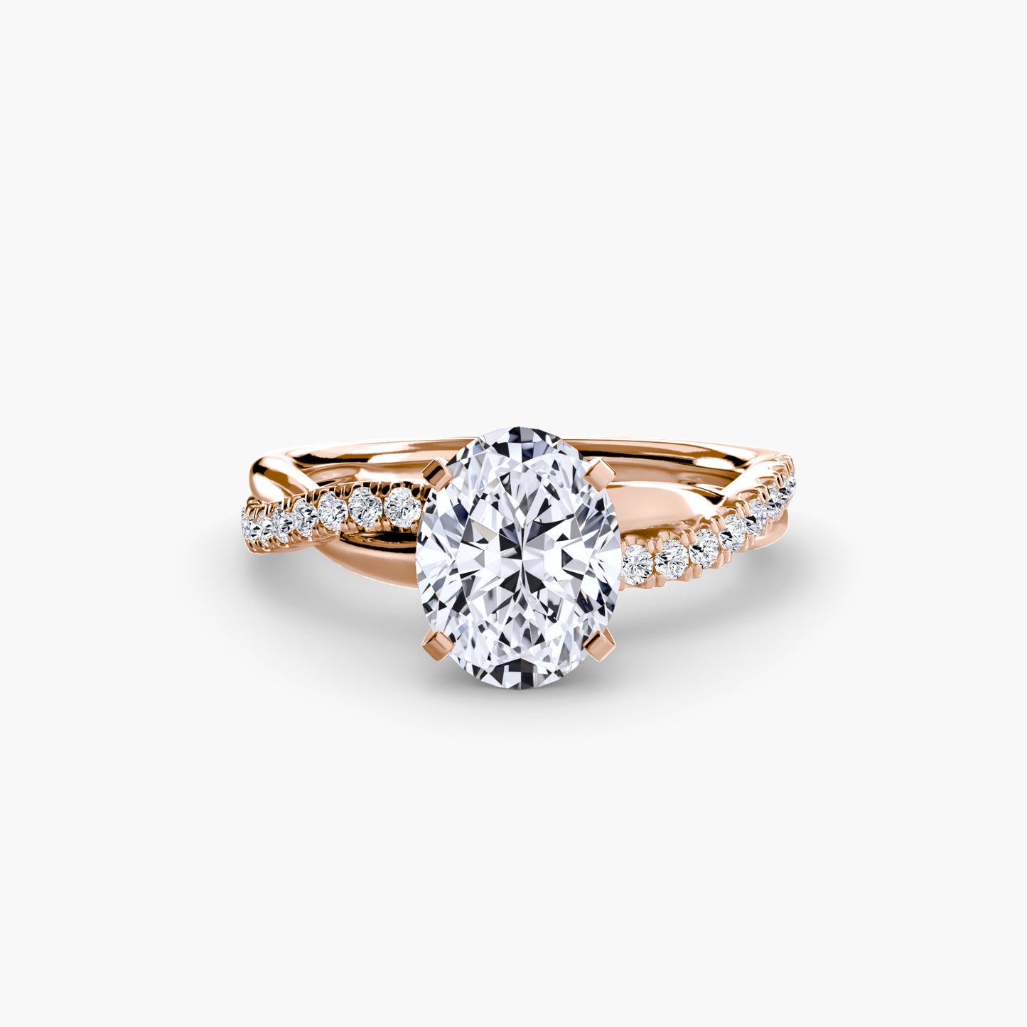 Twisted Pavé Bypass Engagement Ring