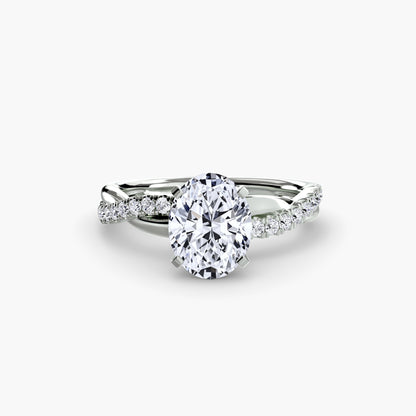 Twisted Pavé Bypass Engagement Ring