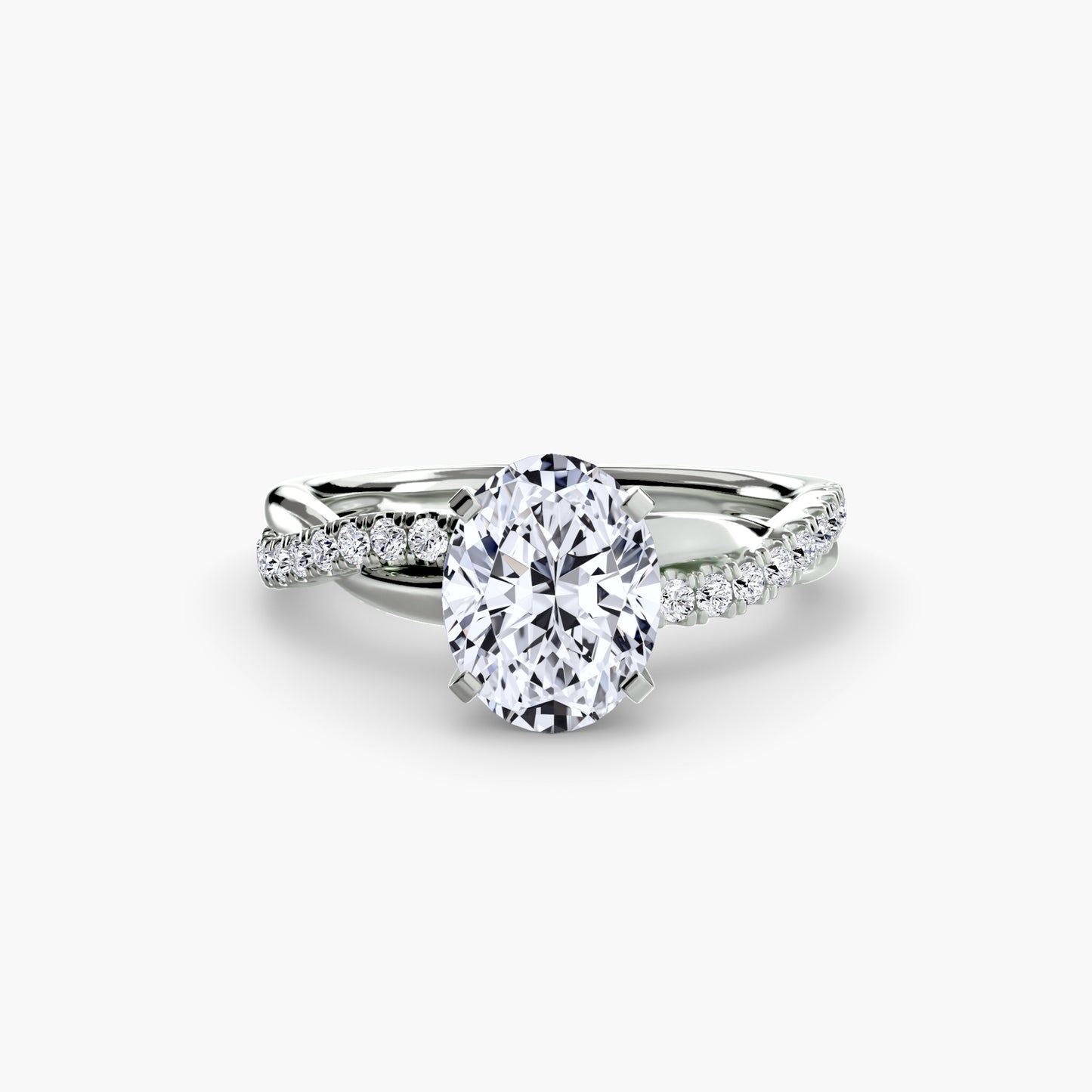 Twisted Pavé Bypass Engagement Ring