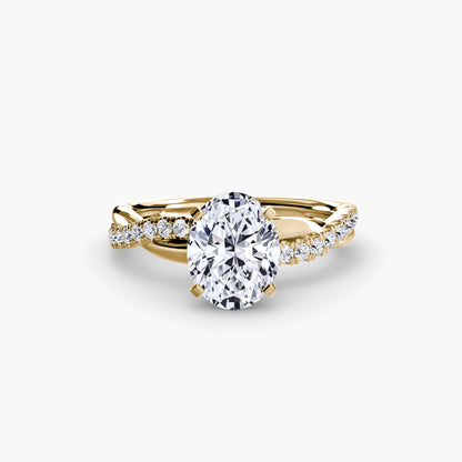 Twisted Pavé Bypass Engagement Ring