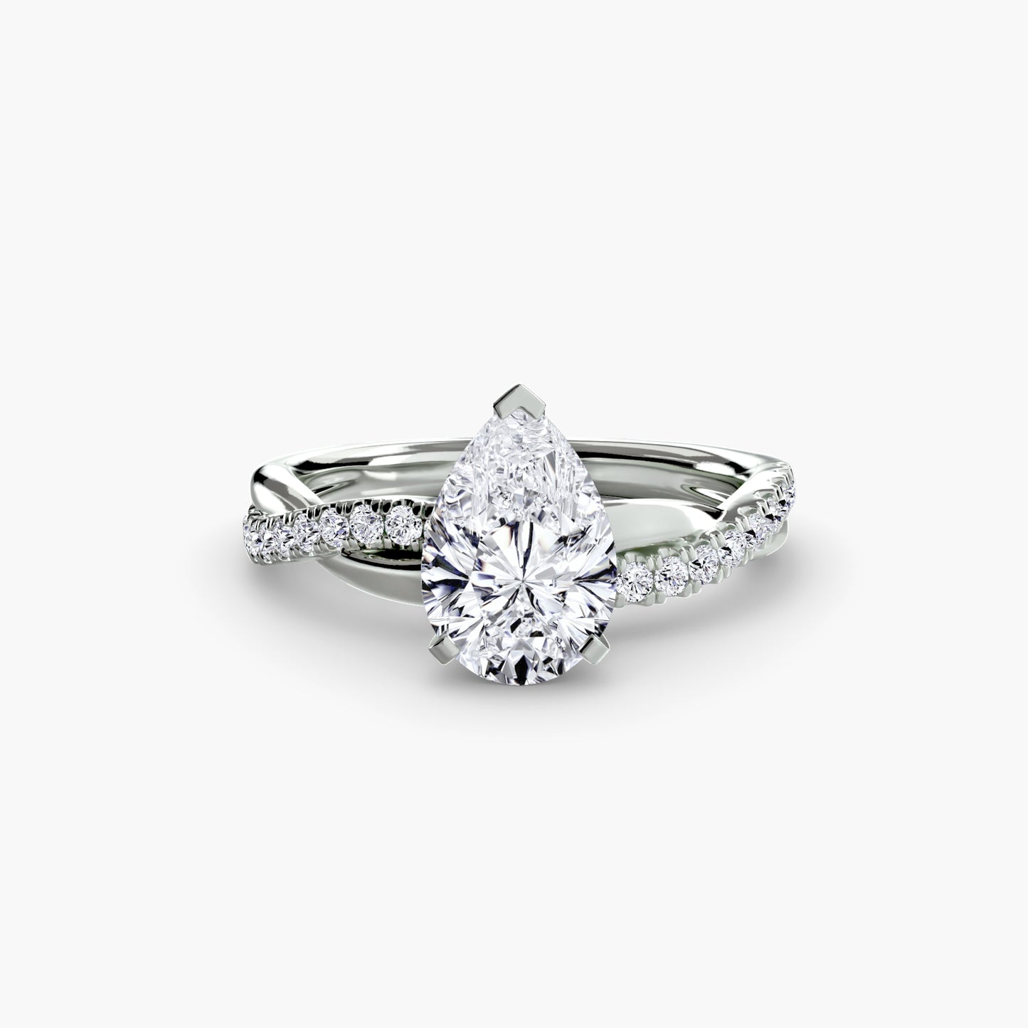 Twisted Pavé Bypass Engagement Ring