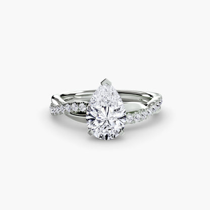 Twisted Pavé Bypass Engagement Ring