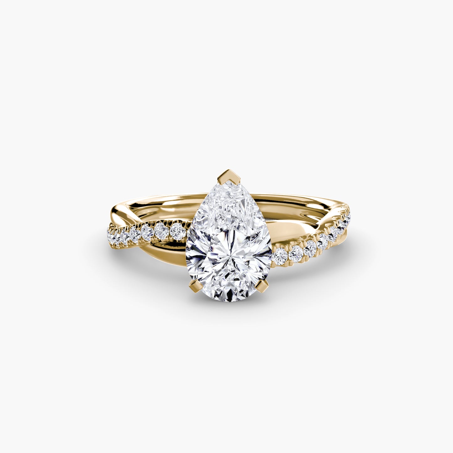 Twisted Pavé Bypass Engagement Ring
