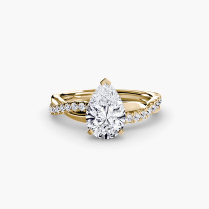 Twisted Pavé Bypass Engagement Ring