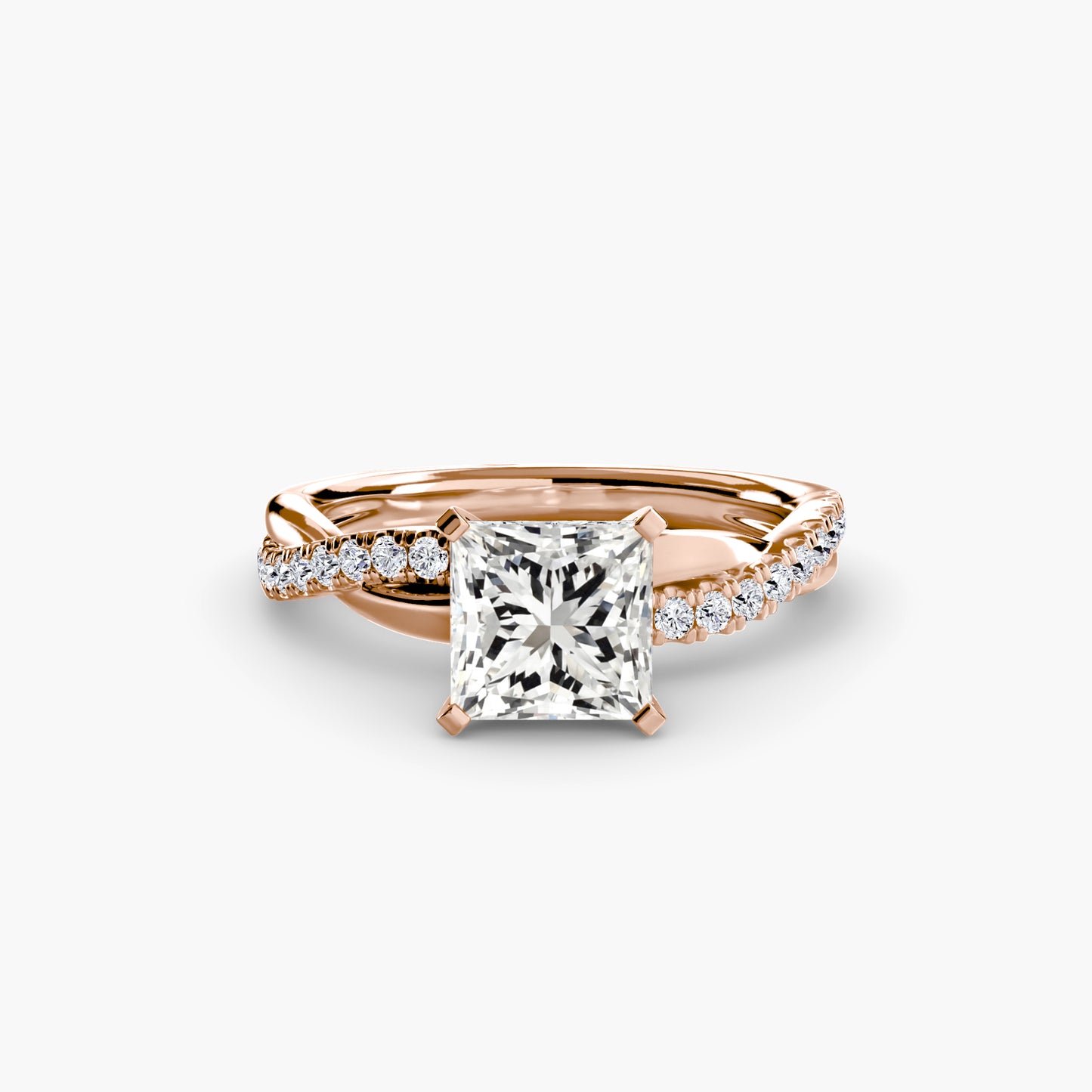 Twisted Pavé Bypass Engagement Ring