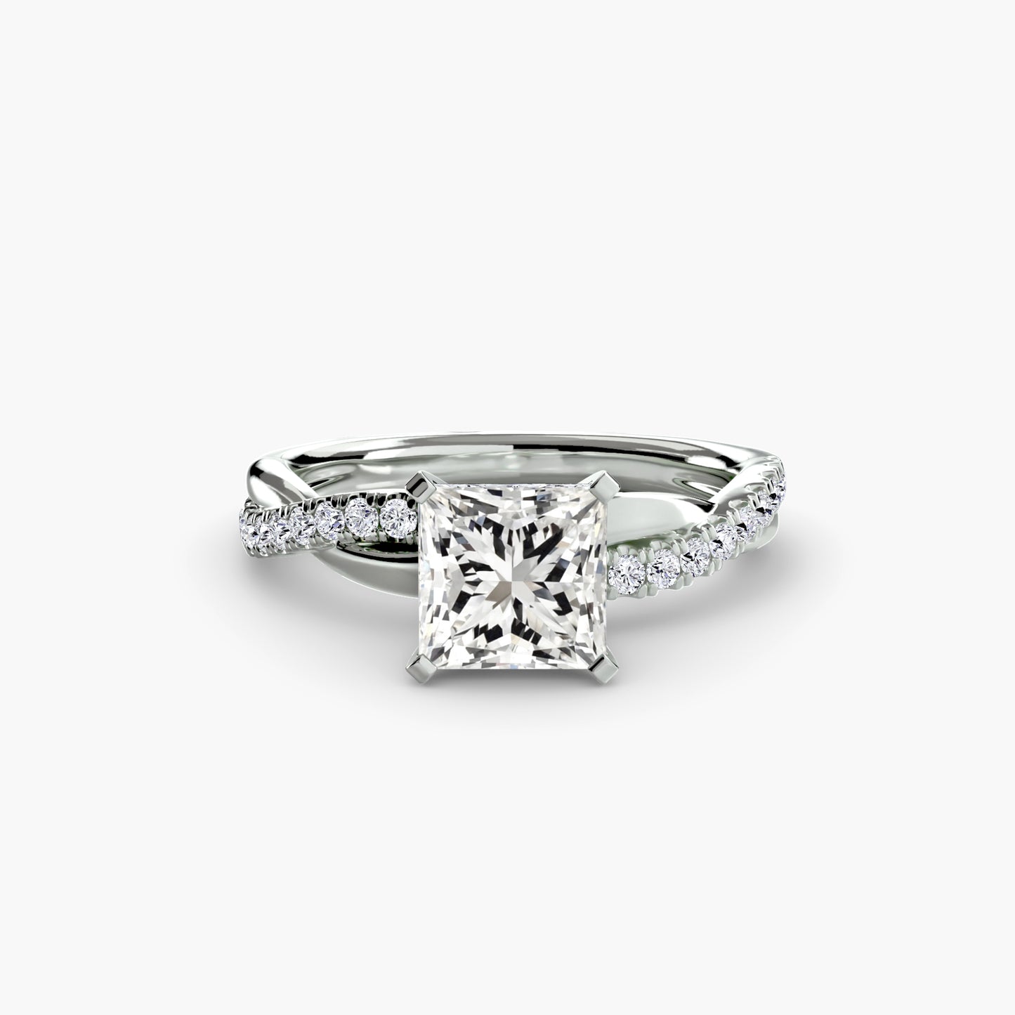 Twisted Pavé Bypass Engagement Ring