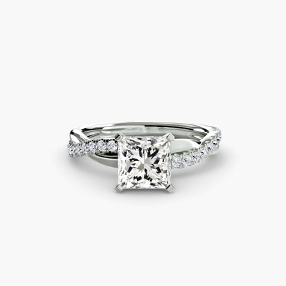 Twisted Pavé Bypass Engagement Ring