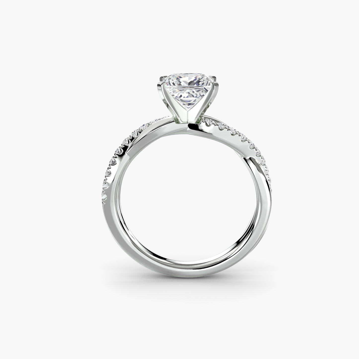 Twisted Pavé Bypass Engagement Ring